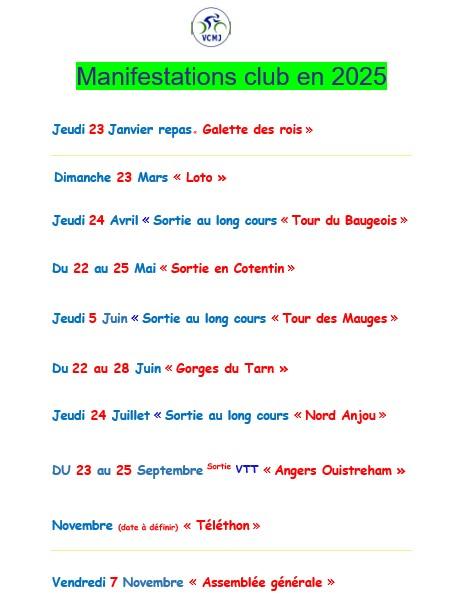 Dates a retenir 2025